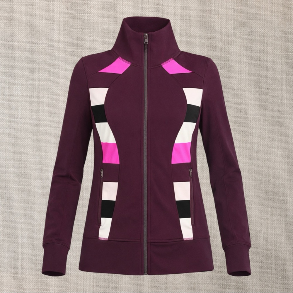 Lululemon Nice Asana Jacket - Plum/Pow Stripe Raspberry Glo Light